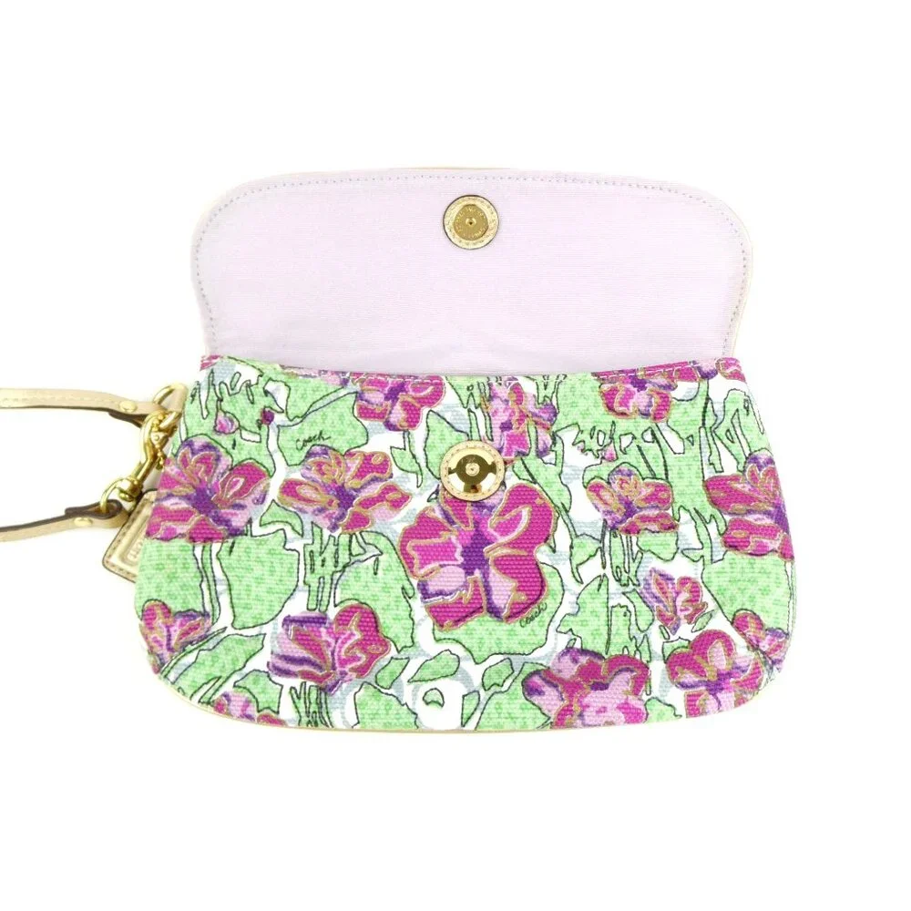 Coach Ashley Iris‎ Floral Flap Wristlet